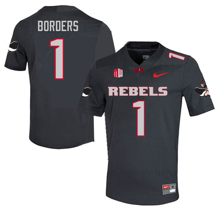#1 Chief Borders UNLV Rebels College Football Jerseys-Retro Charcoal